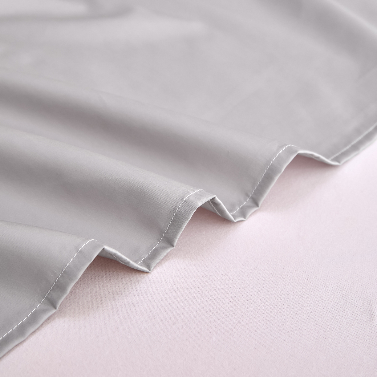 91家纺网 家纺一手货源 找家纺 合欢（原天一阁） 2026新款50s双股长绒棉全棉纯棉床单三件套 时空灰