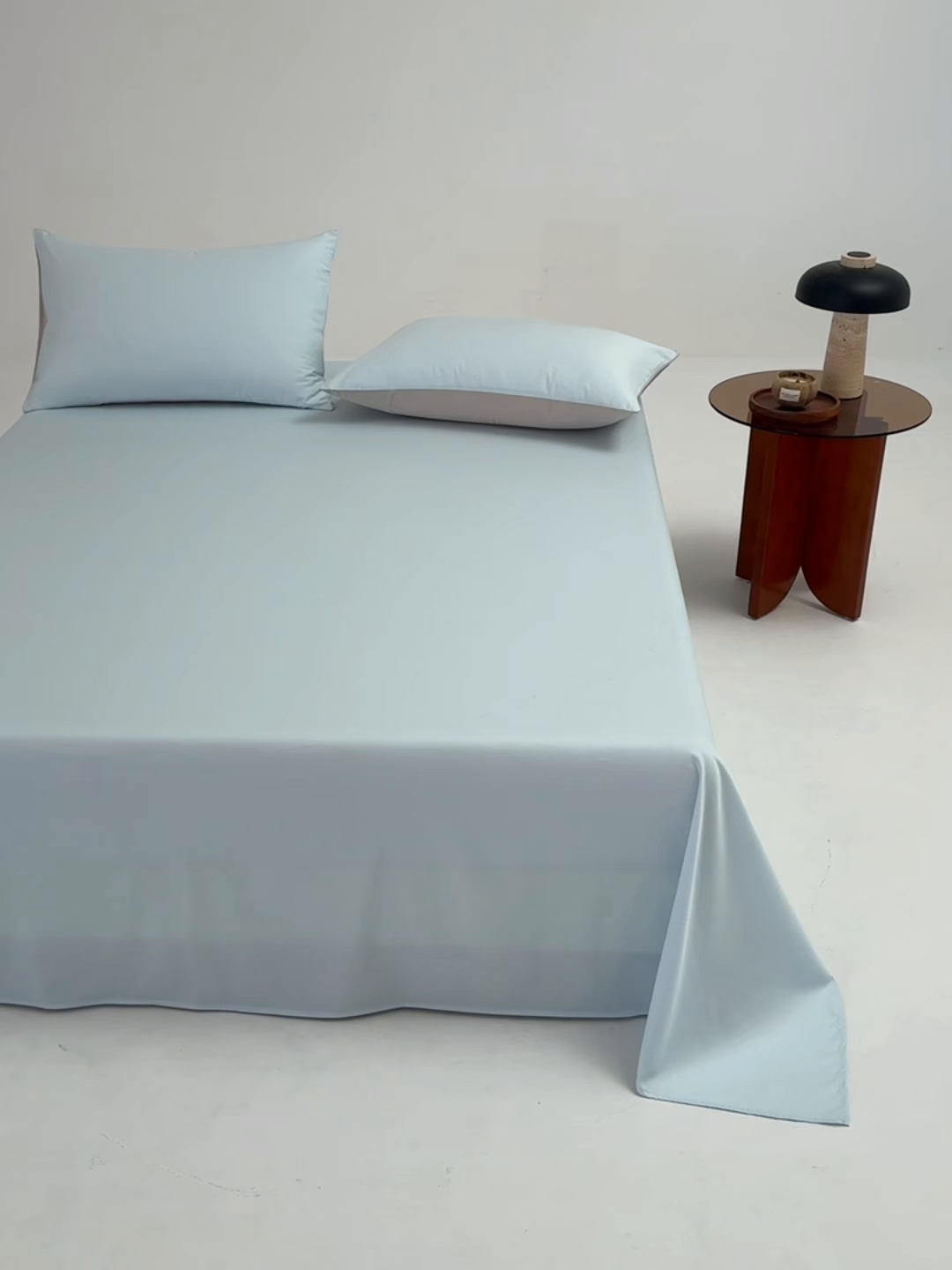 91家纺网 家纺一手货源 找家纺 合欢（原天一阁） 2026新款50s双股长绒棉全棉纯棉床单三件套 水军蓝