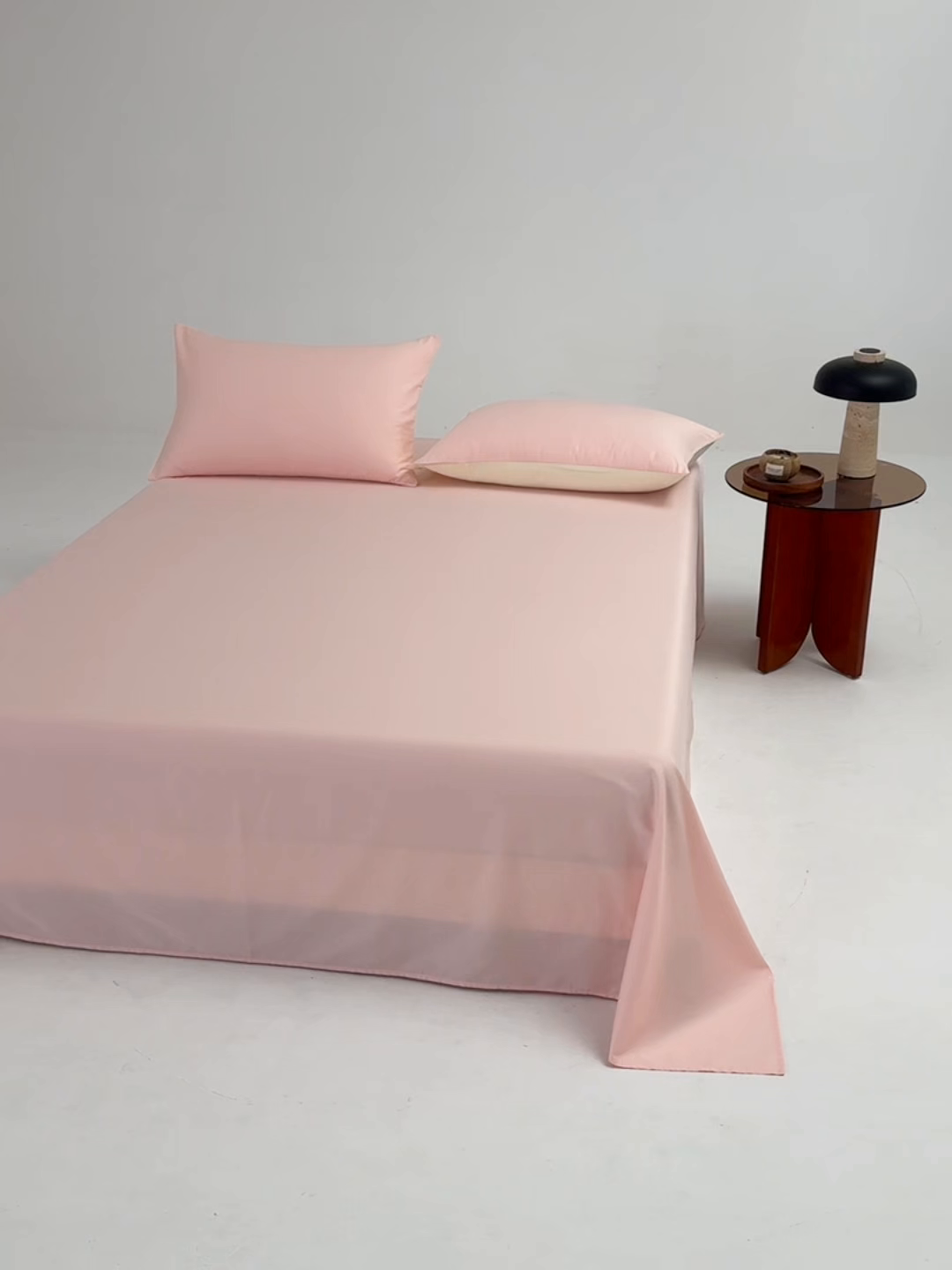 91家纺网 家纺一手货源 找家纺 合欢（原天一阁） 2026新款50s双股长绒棉全棉纯棉床单三件套 暖心粉