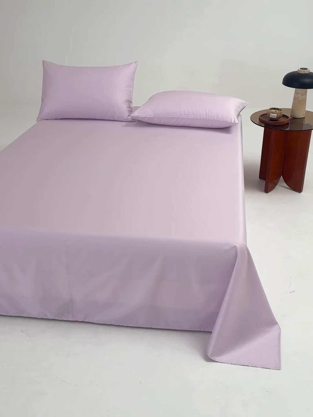 91家纺网 家纺一手货源 找家纺 合欢（原天一阁） 2026新款50s双股长绒棉全棉纯棉床单三件套 香芋紫