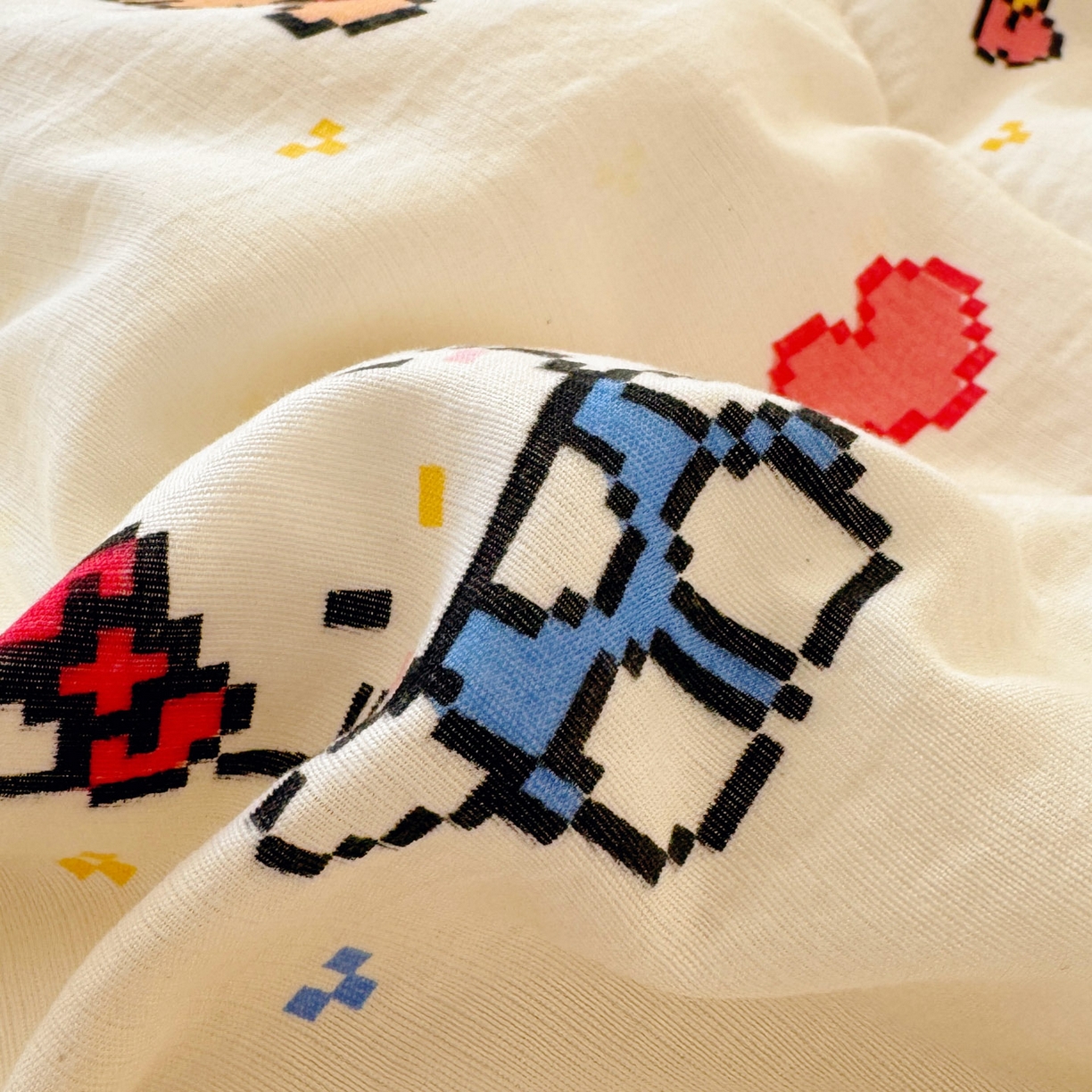 91家纺网 家纺一手货源 找家纺 玉海棠家纺 2026新款A类云感双层纱7A抗菌夏被夏凉被空调被四件套 小猫咪