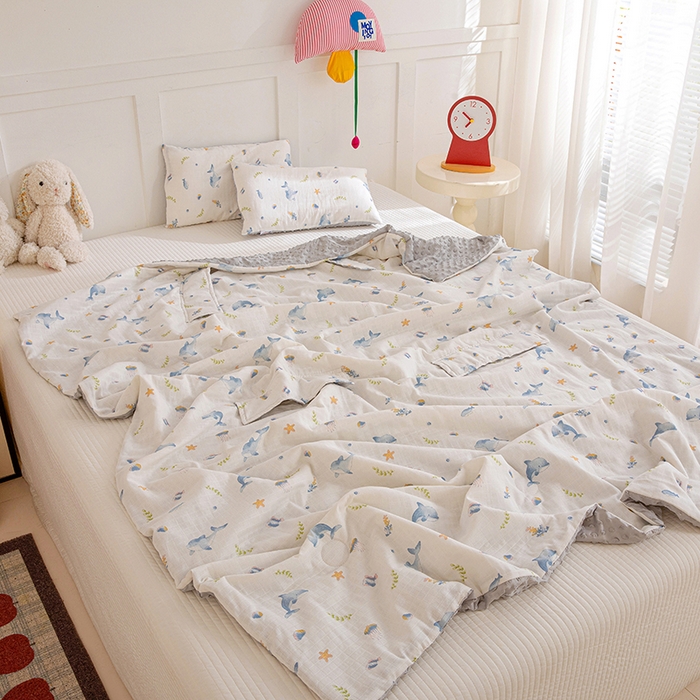 91家纺网 家纺一手货源 找家纺 （总）十九色 2026春夏新款全棉华夫格纱布凉感防踢被拥抱被夏被夏凉被空调被