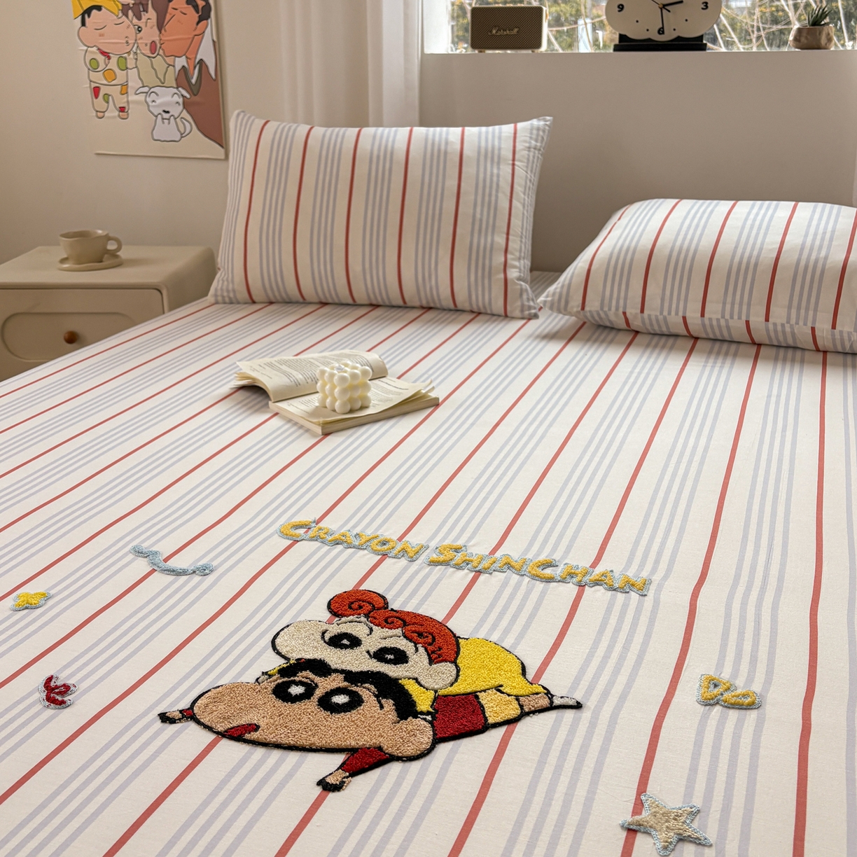 91家纺网 家纺一手货源 找家纺 （总）居眠 2026新款全棉刺绣蜡笔小新床笠