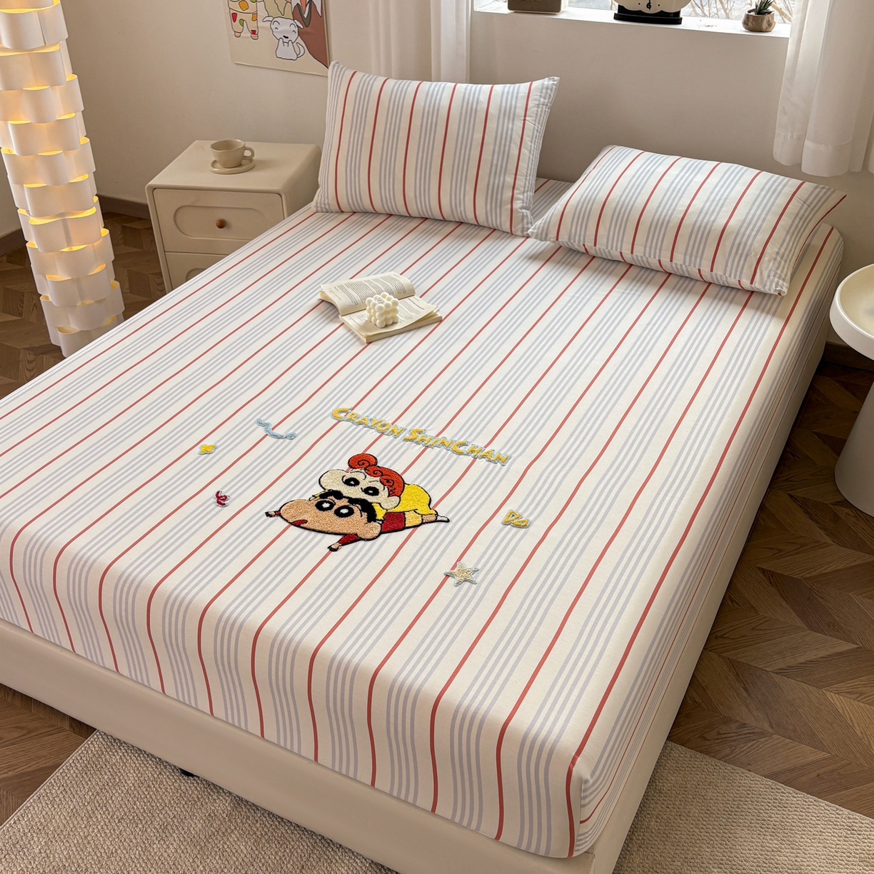 91家纺网 家纺一手货源 找家纺 （总）居眠 2026新款全棉刺绣蜡笔小新床笠