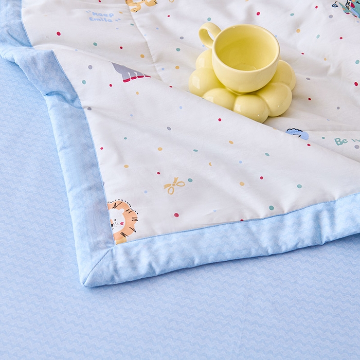 91家纺网 家纺一手货源 找家纺 紫乐家纺 2026春夏新款100%新疆棉花里外全棉夏被夏凉被空调被 班尼小象