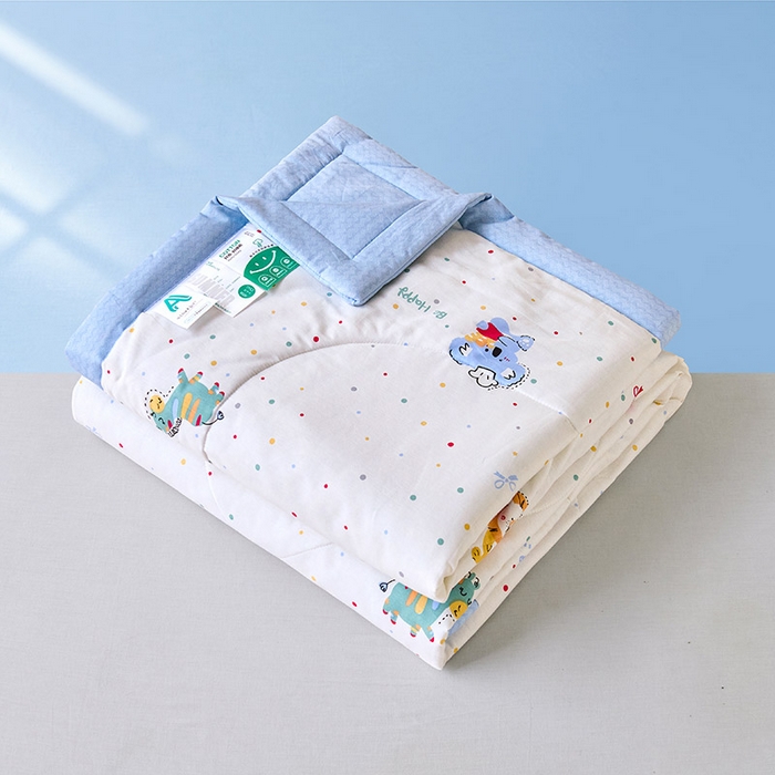 91家纺网 家纺一手货源 找家纺 紫乐家纺 2026春夏新款100%新疆棉花里外全棉夏被夏凉被空调被 班尼小象