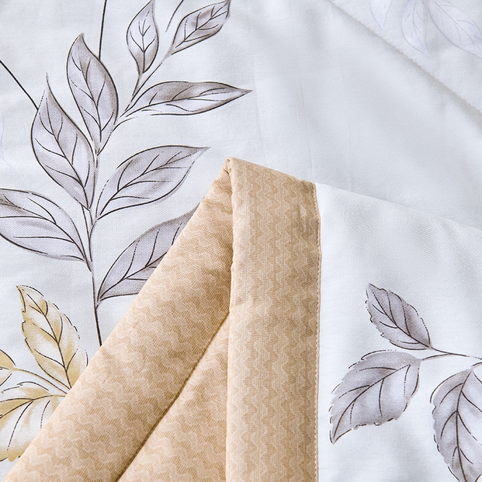 91家纺网 家纺一手货源 找家纺 紫乐家纺 2026春夏新款100%新疆棉花里外全棉夏被夏凉被空调被 枫林叶语-米