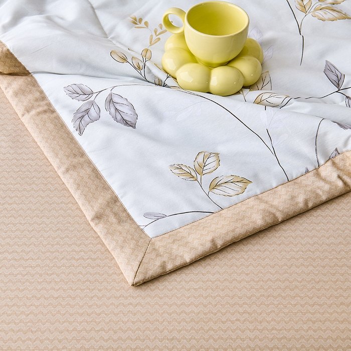 91家纺网 家纺一手货源 找家纺 紫乐家纺 2026春夏新款100%新疆棉花里外全棉夏被夏凉被空调被 枫林叶语-米