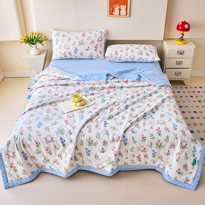 91家纺网 家纺一手货源 找家纺 紫乐家纺 2026春夏新款100%新疆棉花里外全棉夏被夏凉被空调被 芙菲儿