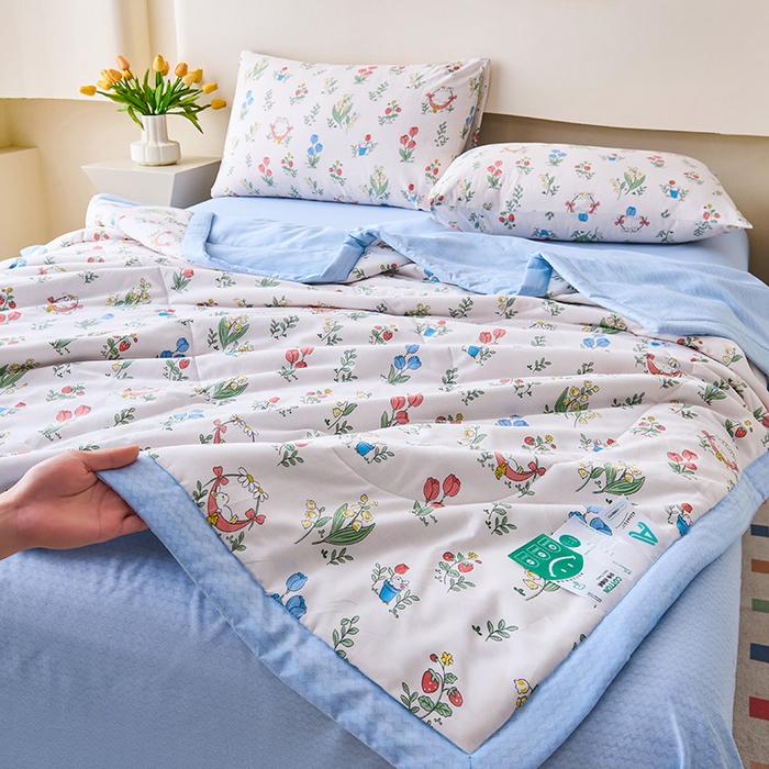 91家纺网 家纺一手货源 找家纺 紫乐家纺 2026春夏新款100%新疆棉花里外全棉夏被夏凉被空调被 芙菲儿