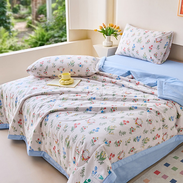 91家纺网 家纺一手货源 找家纺 紫乐家纺 2026春夏新款100%新疆棉花里外全棉夏被夏凉被空调被 芙菲儿