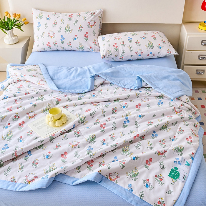 91家纺网 家纺一手货源 找家纺 紫乐家纺 2026春夏新款100%新疆棉花里外全棉夏被夏凉被空调被 芙菲儿