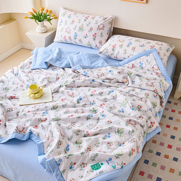 91家纺网 家纺一手货源 找家纺 紫乐家纺 2026春夏新款100%新疆棉花里外全棉夏被夏凉被空调被 芙菲儿