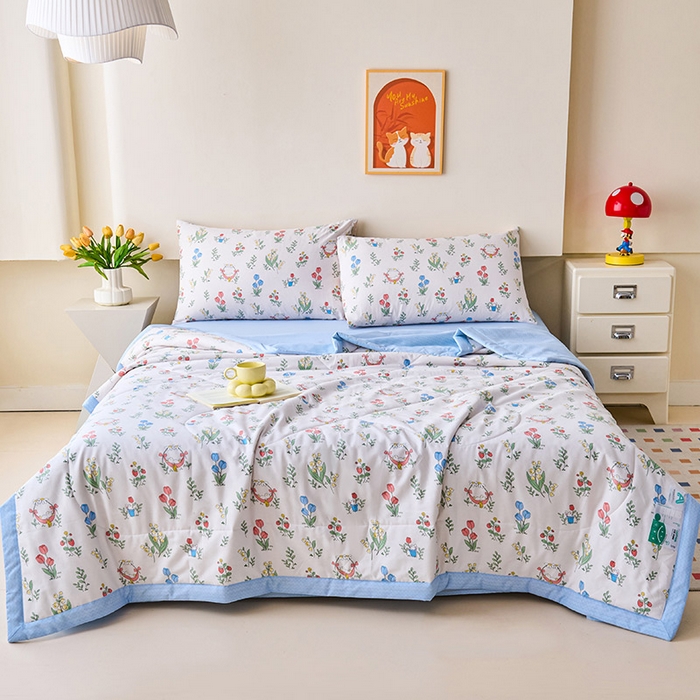 91家纺网 家纺一手货源 找家纺 紫乐家纺 2026春夏新款100%新疆棉花里外全棉夏被夏凉被空调被 芙菲儿