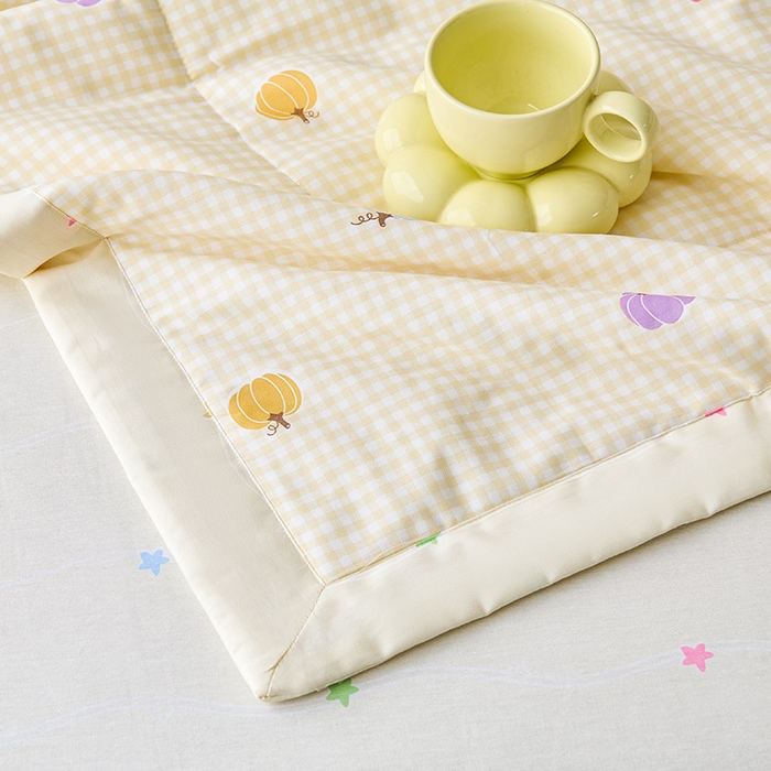 91家纺网 家纺一手货源 找家纺 紫乐家纺 2026春夏新款100%新疆棉花里外全棉夏被夏凉被空调被 幻彩-黄