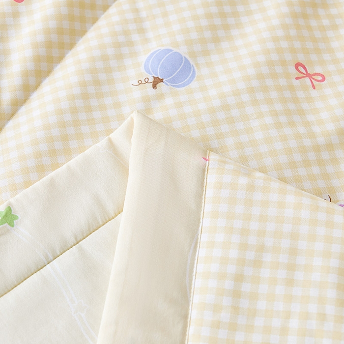 91家纺网 家纺一手货源 找家纺 紫乐家纺 2026春夏新款100%新疆棉花里外全棉夏被夏凉被空调被 幻彩-黄