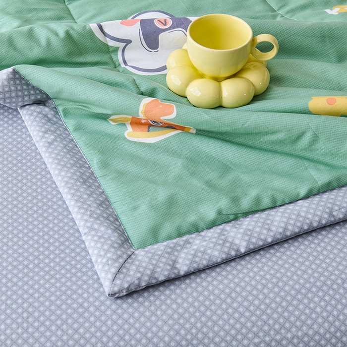 91家纺网 家纺一手货源 找家纺 紫乐家纺 2026春夏新款100%新疆棉花里外全棉夏被夏凉被空调被 梦动之城-绿