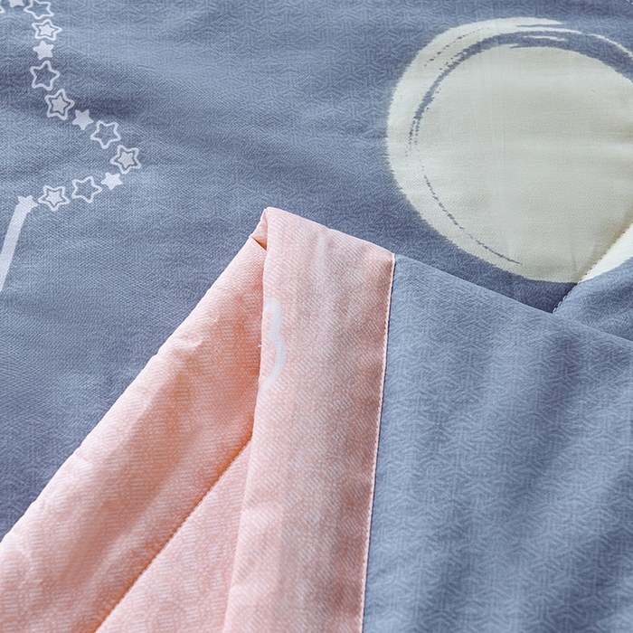 91家纺网 家纺一手货源 找家纺 紫乐家纺 2026春夏新款100%新疆棉花里外全棉夏被夏凉被空调被 梦幻泡泡-蓝