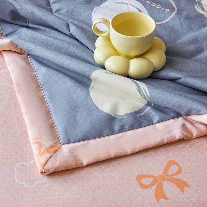 91家纺网 家纺一手货源 找家纺 紫乐家纺 2026春夏新款100%新疆棉花里外全棉夏被夏凉被空调被 梦幻泡泡-蓝