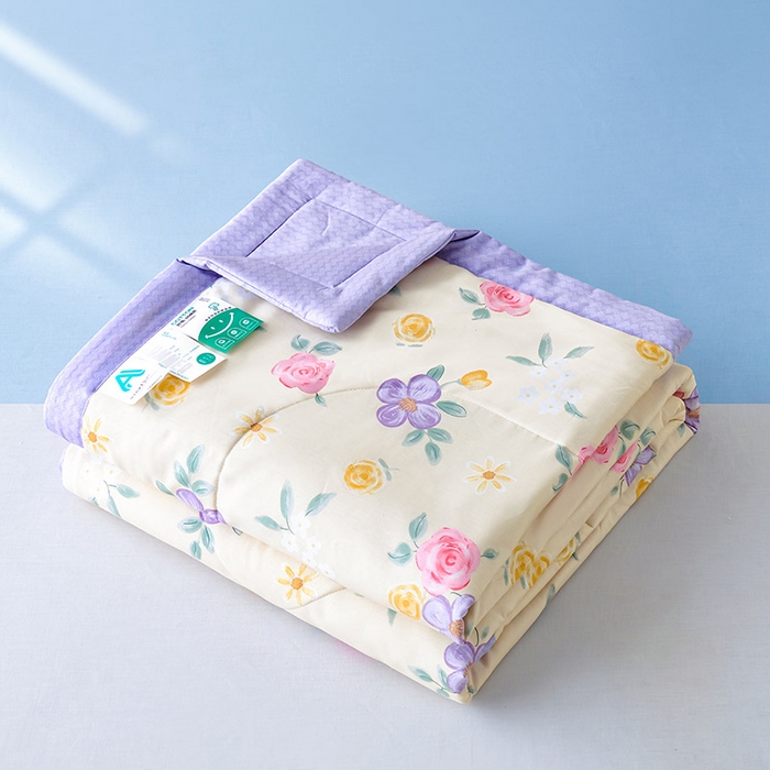 91家纺网 家纺一手货源 找家纺 紫乐家纺 2026春夏新款100%新疆棉花里外全棉夏被夏凉被空调被 奈斯花园-米