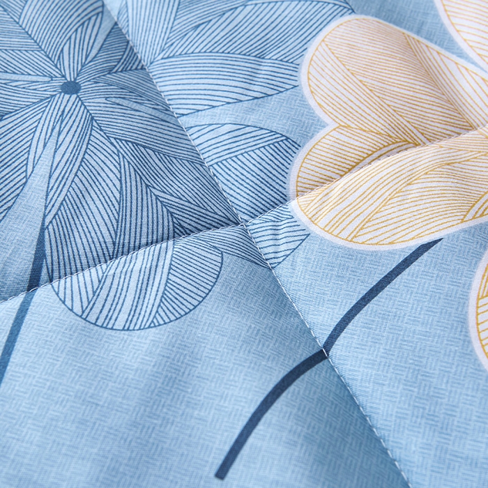 91家纺网 家纺一手货源 找家纺 紫乐家纺 2026春夏新款100%新疆棉花里外全棉夏被夏凉被空调被 四叶草-蓝