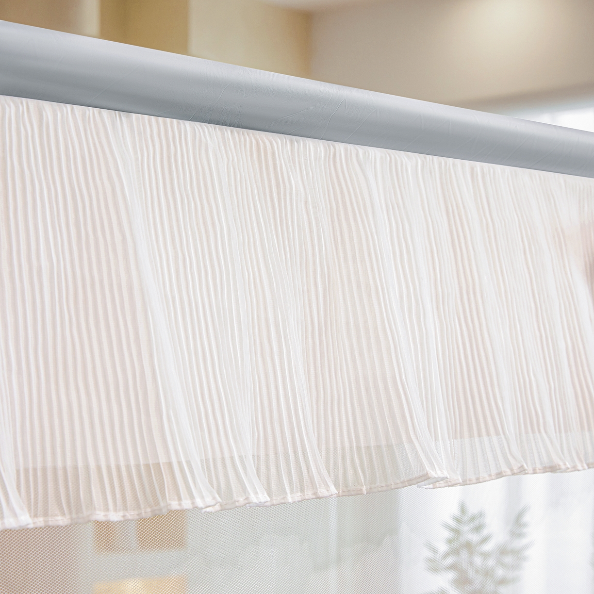 91家纺网 家纺一手货源 找家纺 富莱星蚊帐 2026新款双丝加厚网纱坐床蚊帐大力士围栏擎天柱支架-花样年华 花样年华-灰