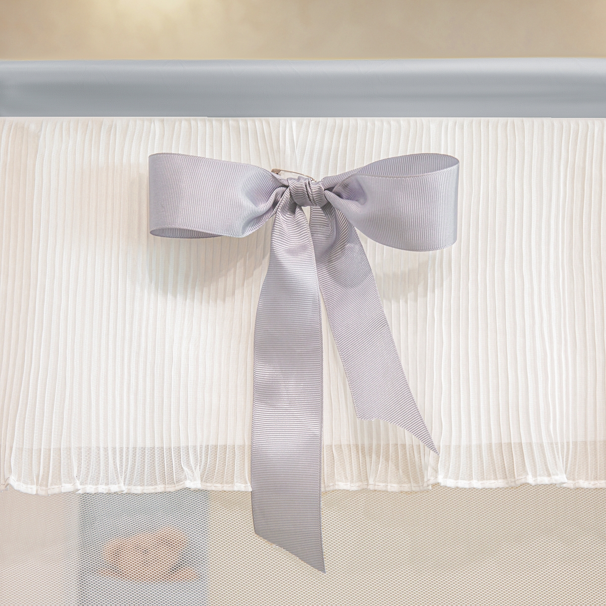 91家纺网 家纺一手货源 找家纺 富莱星蚊帐 2026新款双丝加厚网纱坐床蚊帐大力士围栏擎天柱支架-花样年华 花样年华-灰