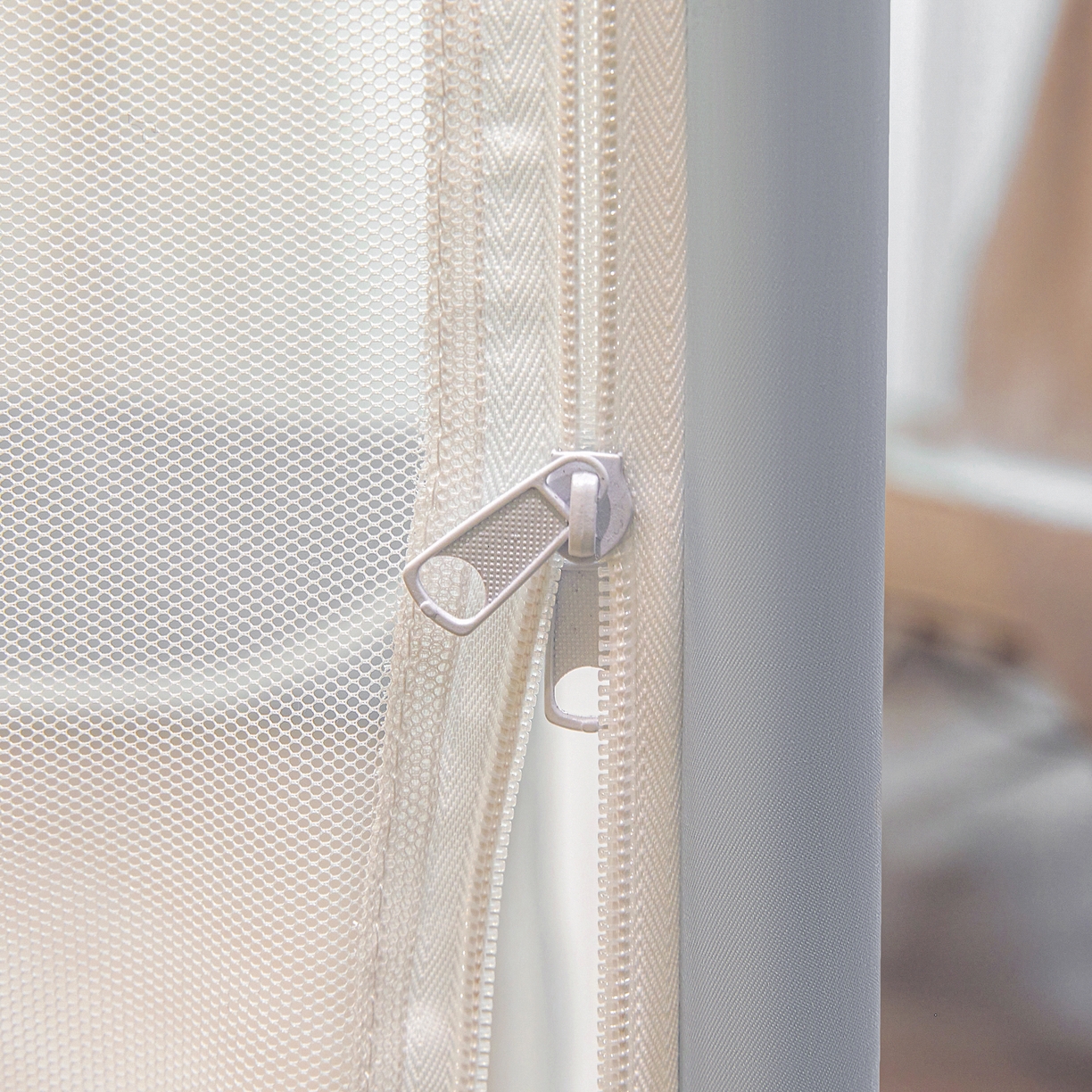 91家纺网 家纺一手货源 找家纺 富莱星蚊帐 2026新款双丝加厚网纱坐床蚊帐大力士围栏擎天柱支架-花样年华 花样年华-灰