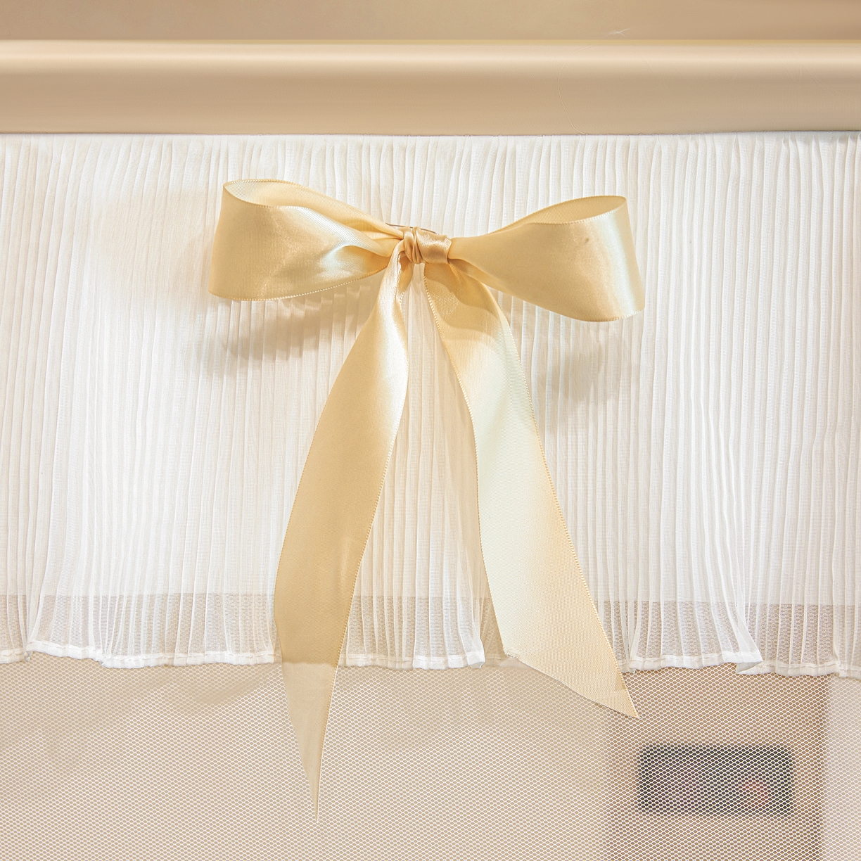 91家纺网 家纺一手货源 找家纺 富莱星蚊帐 2026新款双丝加厚网纱坐床蚊帐大力士围栏擎天柱支架-花样年华 花样年华-卡其