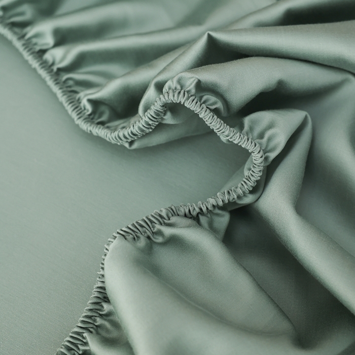 91家纺网 家纺一手货源 找家纺 ROZ home 蕊姿家居 2026新款60s天丝棉数码印花单床笠 浮香 松石绿