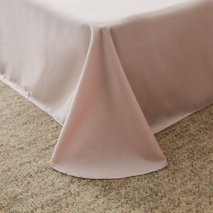 91家纺网 家纺一手货源 找家纺 ROZ home 蕊姿家居 2026新款60s天丝棉数码印花单床笠 秋海棠 柔雾粉