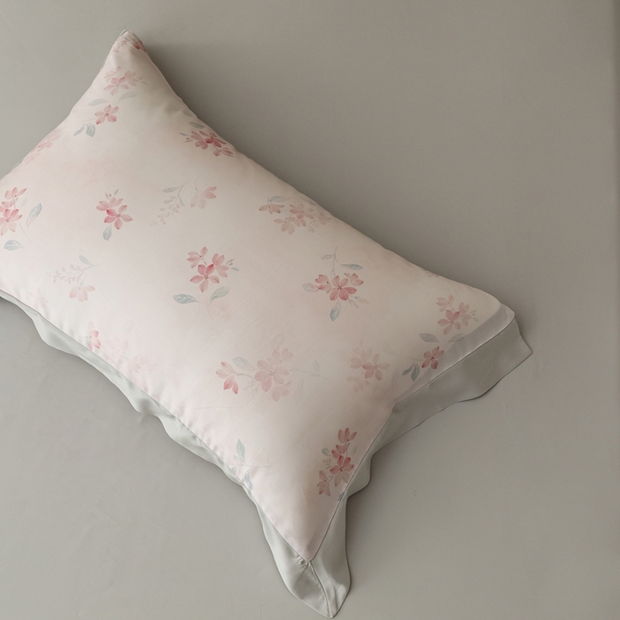 91家纺网 家纺一手货源 找家纺 ROZ home 蕊姿家居 2026新款60s天丝棉数码印花单床单 浮香粉 巴黎灰