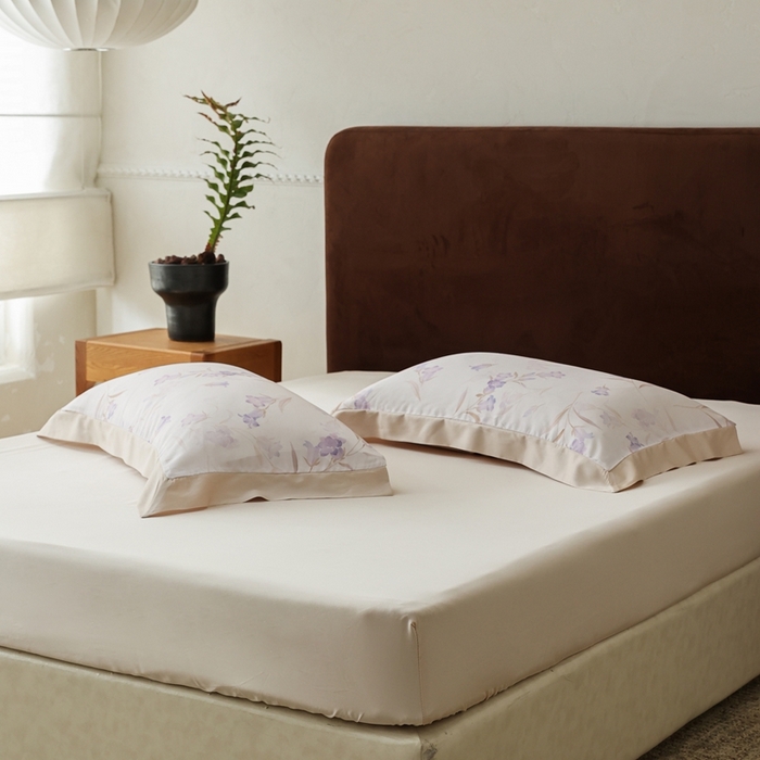 91家纺网 家纺一手货源 找家纺 ROZ home 蕊姿家居 2026新款60s天丝棉数码印花单床单 风铃草 香槟