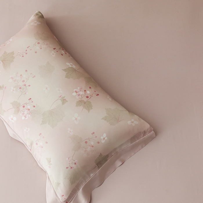 91家纺网 家纺一手货源 找家纺 ROZ home 蕊姿家居 2026新款60s天丝棉数码印花单床单 秋海棠 柔雾粉