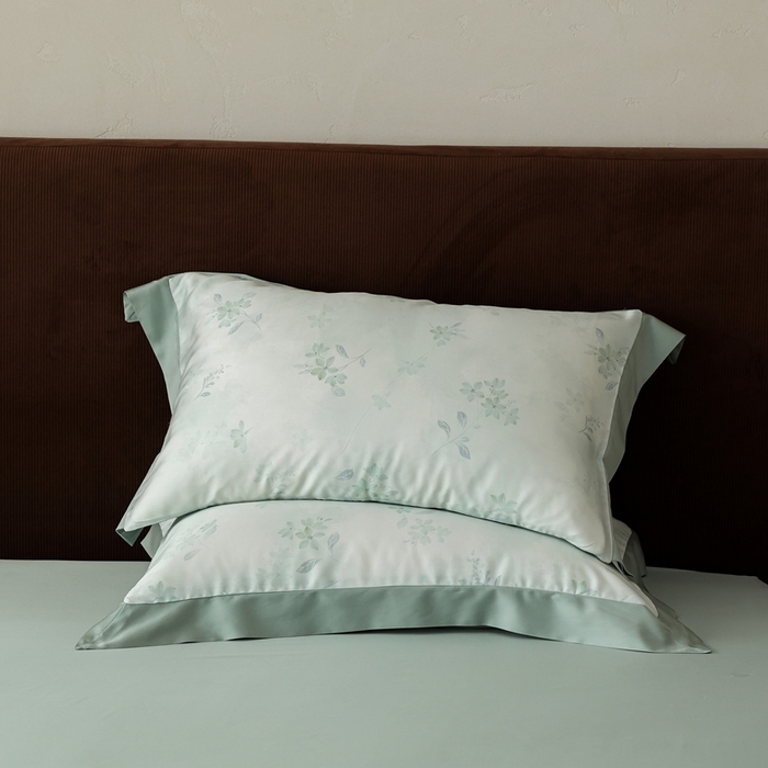 ROZ home 蕊姿家居 2026新款60s天丝棉数码印花单枕套 浮香 松石绿