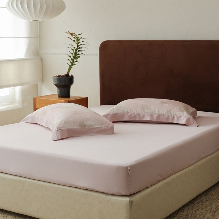 91家纺网 家纺一手货源 找家纺 ROZ home 蕊姿家居 2026新款60s天丝棉数码印花单枕套 秋海棠 柔雾粉