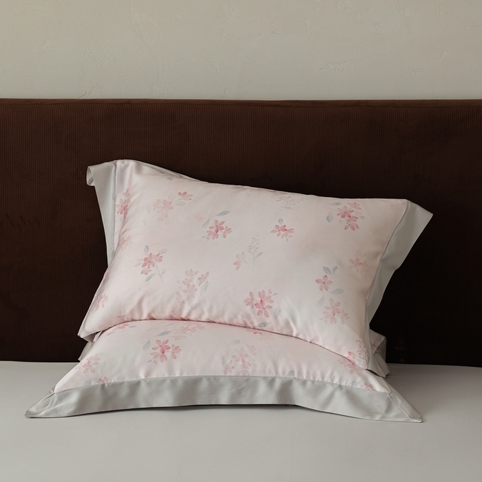 ROZ home 蕊姿家居 2026新款60s天丝棉数码印花单枕套 浮香粉 巴黎灰