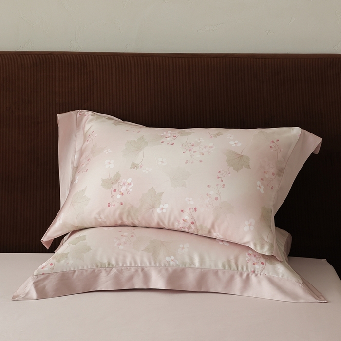 ROZ home 蕊姿家居 2026新款60s天丝棉数码印花单枕套 秋海棠 柔雾粉