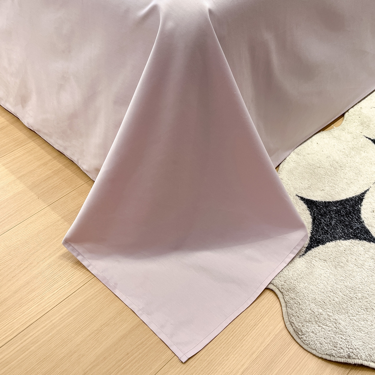 91家纺网 家纺一手货源 找家纺 如一 2026春夏新款全棉纯棉华夫格印花三角针工艺四件套 风月-紫