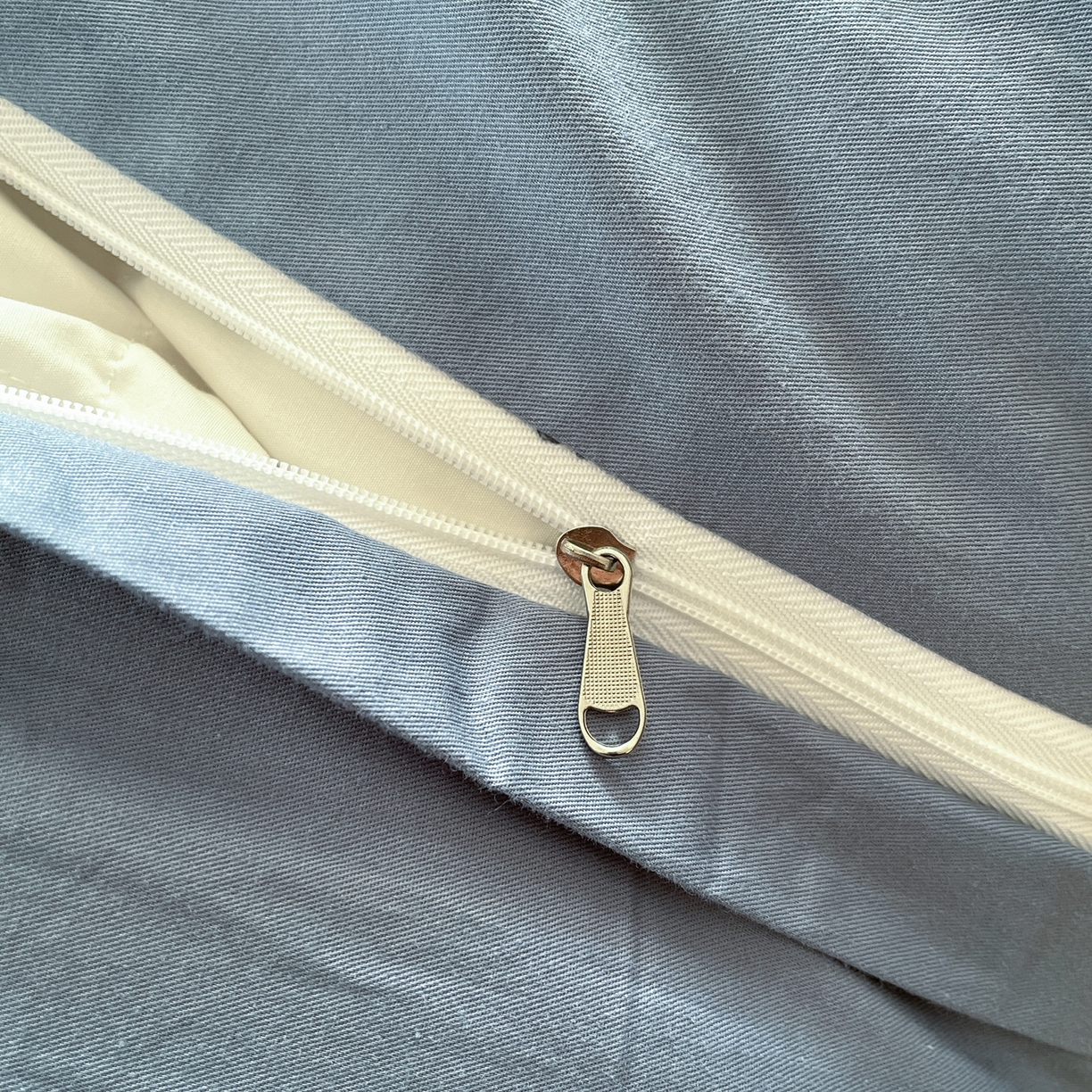 91家纺网 家纺一手货源 找家纺 如一 2026春夏新款全棉纯棉华夫格印花三角针工艺四件套 流光-蓝