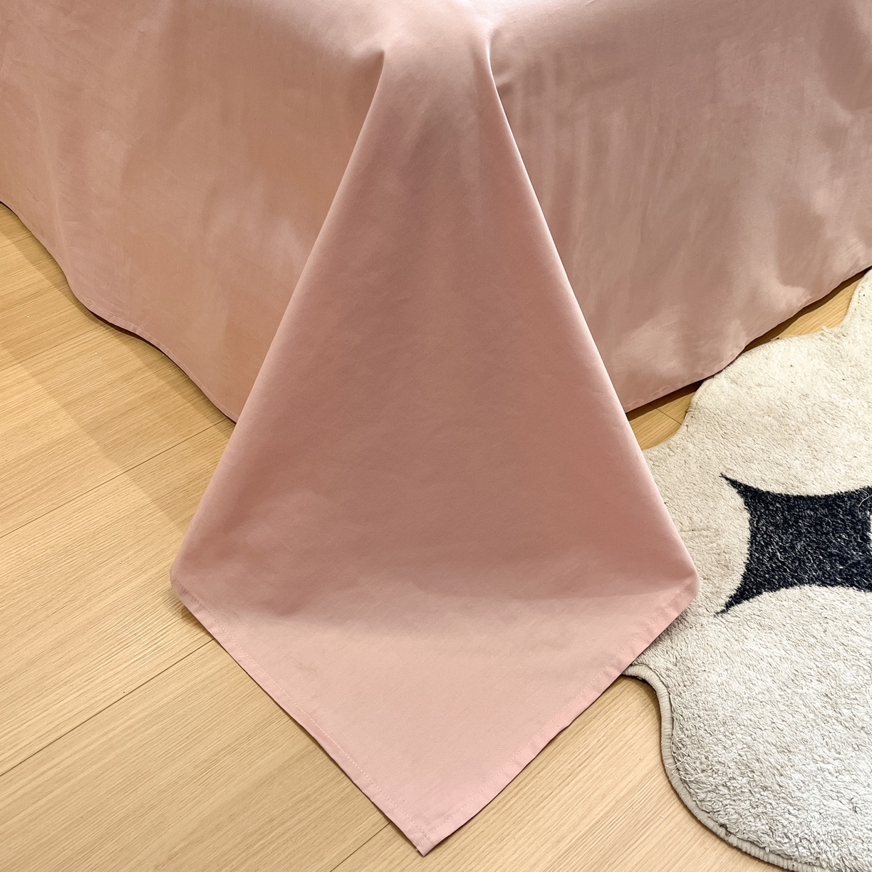 91家纺网 家纺一手货源 找家纺 如一 2026春夏新款全棉纯棉华夫格印花三角针工艺四件套 柔然-粉