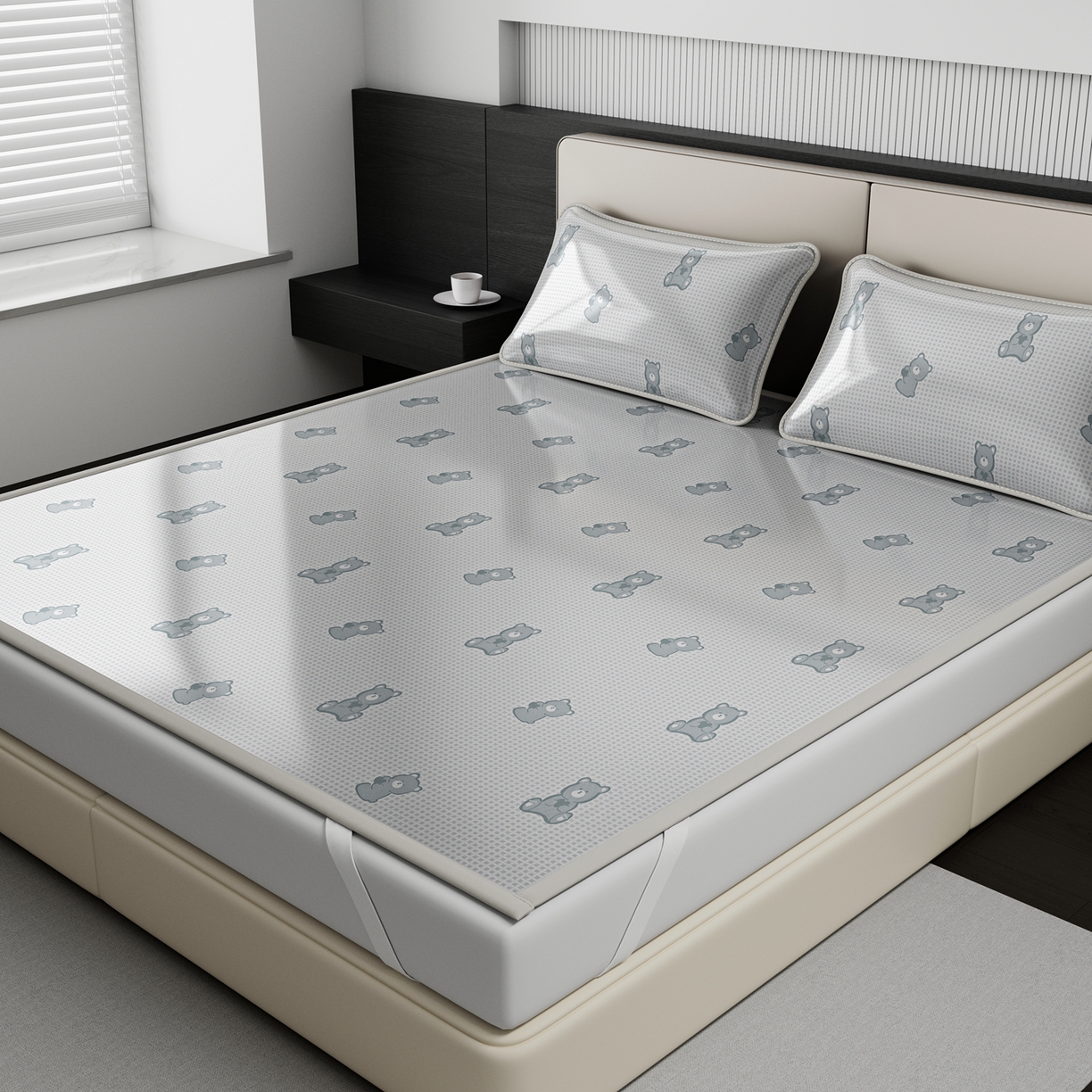 91家纺网 家纺一手货源 找家纺 （总）爱思凯家纺 2026新款元森条席-冰丝凉席 成人款（床席款）