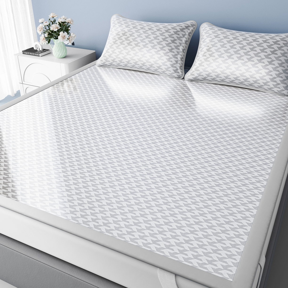 91家纺网 家纺一手货源 找家纺 （总）爱思凯家纺 2026新款元森条席-冰丝凉席 成人款（床席款）