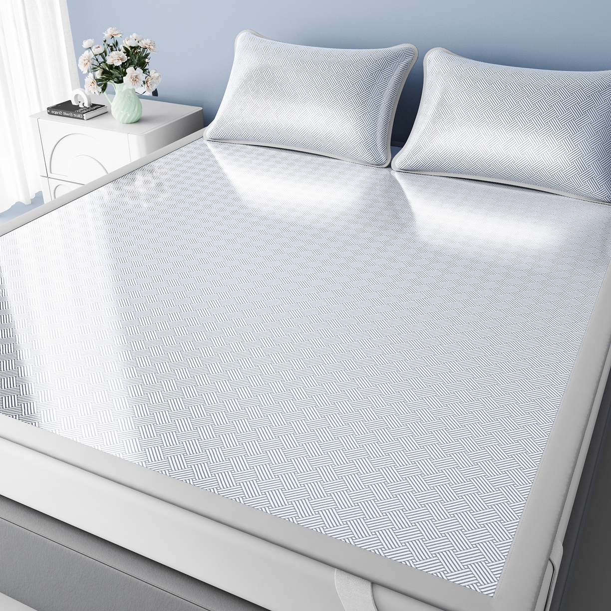 91家纺网 家纺一手货源 找家纺 （总）爱思凯家纺 2026新款元森条席-冰丝凉席 成人款（床席款）