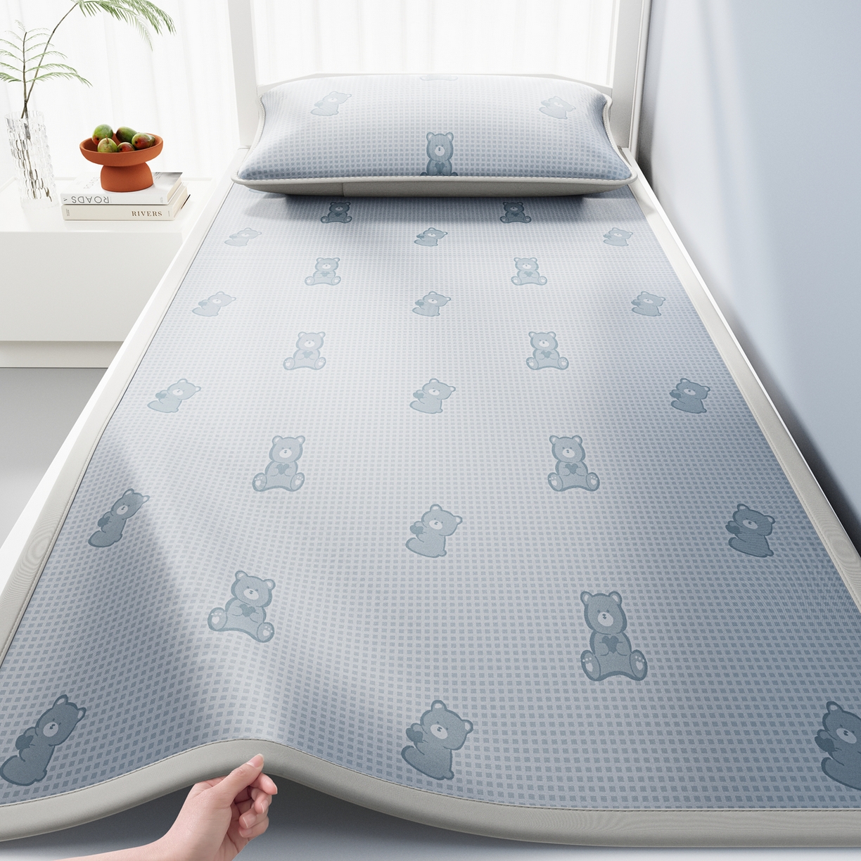 91家纺网 家纺一手货源 找家纺 （总）爱思凯家纺 2026新款元森条席-冰丝凉席 学生款（床席款）