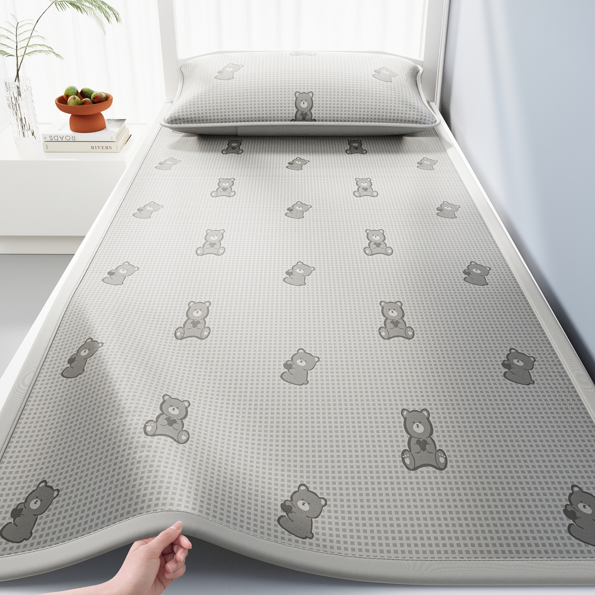 91家纺网 家纺一手货源 找家纺 （总）爱思凯家纺 2026新款元森条席-冰丝凉席 学生款（床席款）