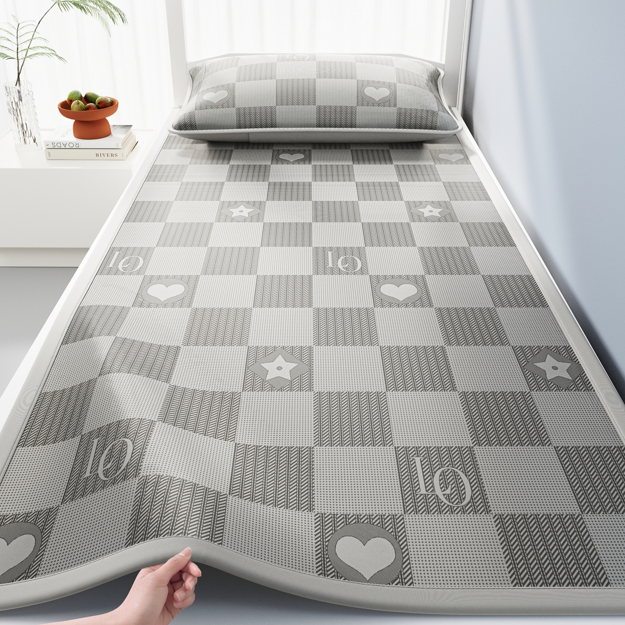 91家纺网 家纺一手货源 找家纺 （总）爱思凯家纺 2026新款元森条席-冰丝凉席 学生款（床席款）