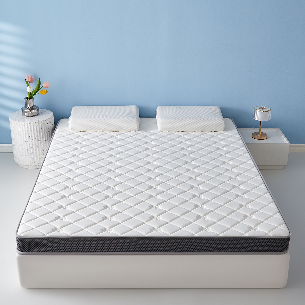 优莱床垫 2026新款乳胶抗压棉立体床垫垫子 乳胶抗压棉蝴蝶结立体白