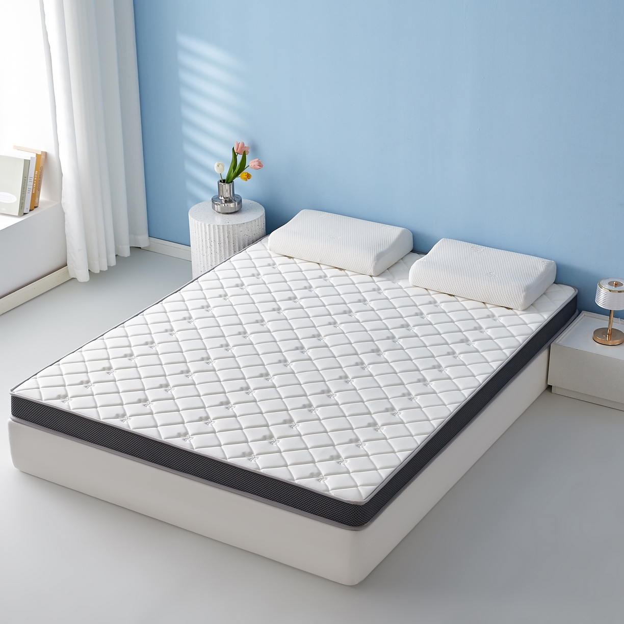 91家纺网 家纺一手货源 找家纺 优莱床垫 2026新款乳胶抗压棉立体床垫垫子 乳胶抗压棉蝴蝶结立体白