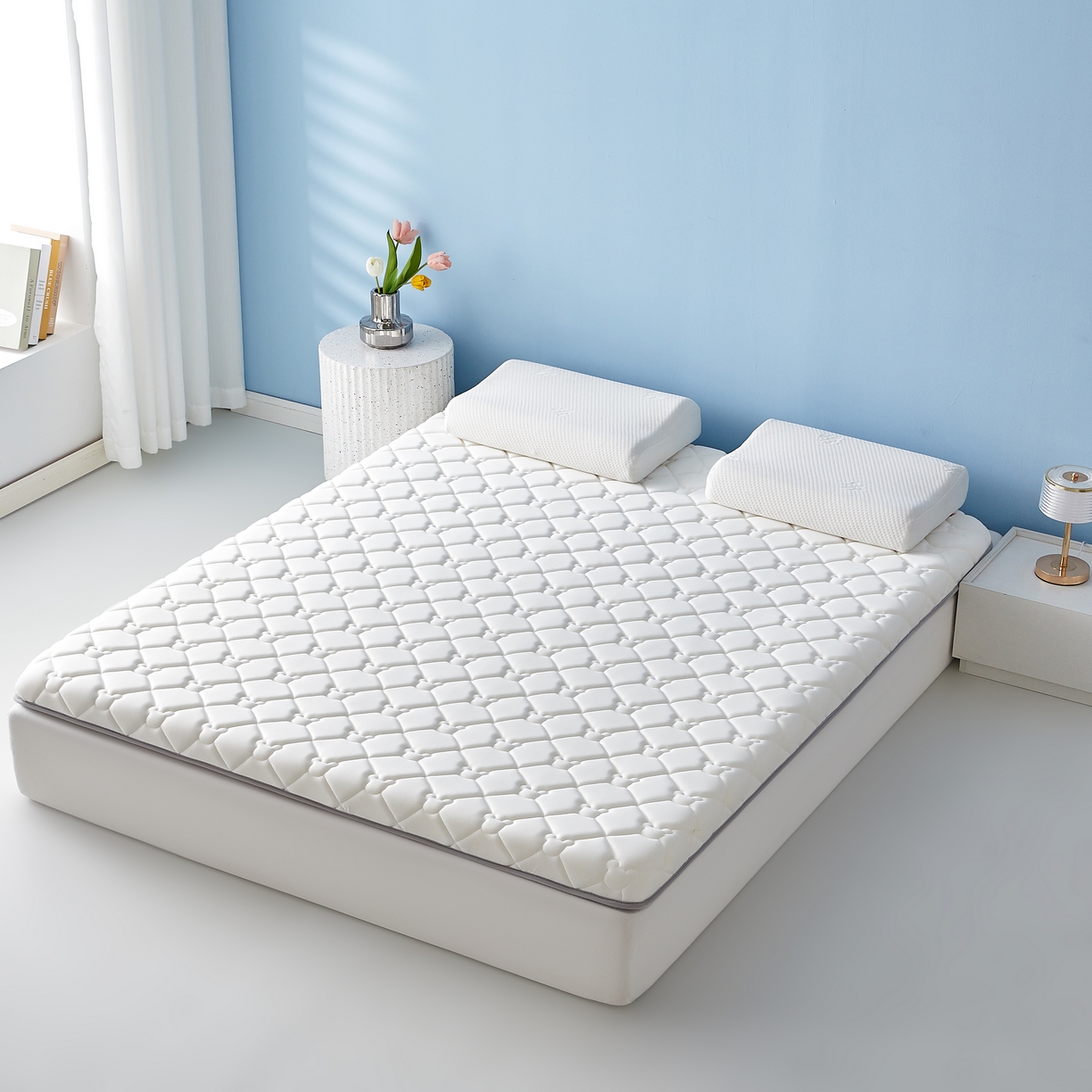 91家纺网 家纺一手货源 找家纺 优莱床垫 2026新款乳胶抗压棉立体床垫垫子 乳胶抗压棉小熊单边白